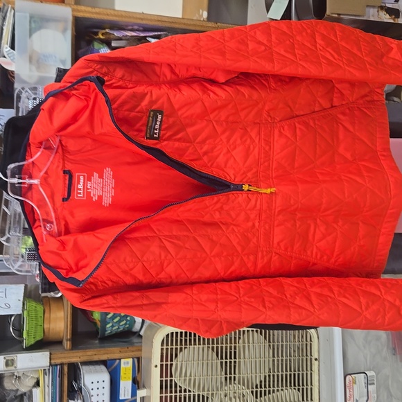 Red LL Bean quarter zip jacket with hood - Picture 6 of 8
